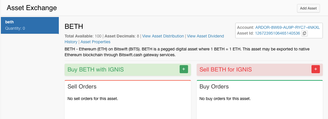 BETH Asset Exchange 1