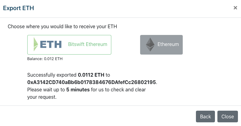 BETH to ETH succesful