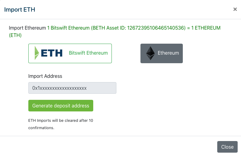 Import Address ETH